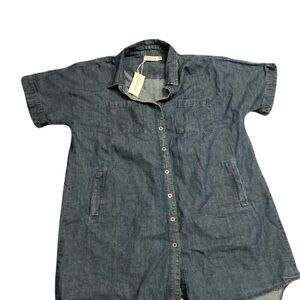 Women's Blue Button Down Denim Shirt
